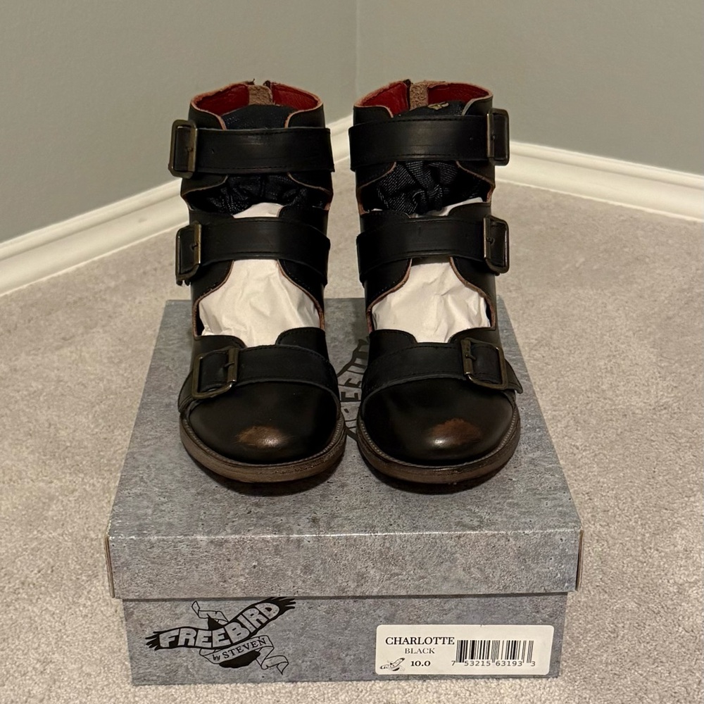 NIB Freebird Charlotte Boots Black Size 10 - Picture 8 of 10